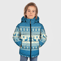 Куртка зимняя для мальчика Sweater with deer on a blue background, цвет: 3D-черный — фото 2
