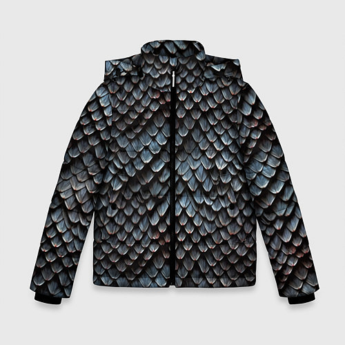 Зимняя куртка для мальчика Паттерн чешуя дракона / 3D-Черный – фото 1