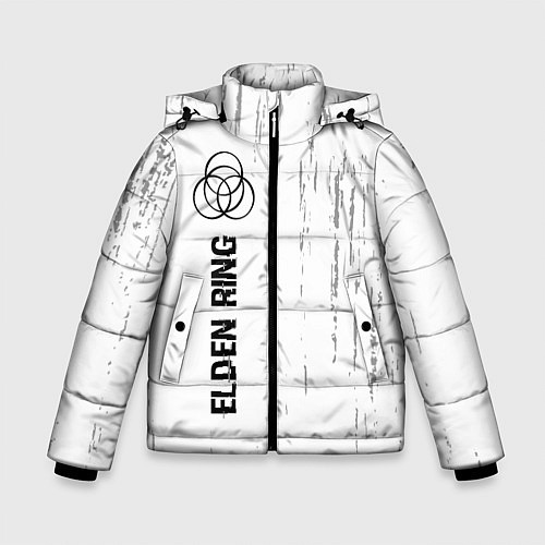 Зимняя куртка для мальчика Elden Ring glitch на светлом фоне по-вертикали / 3D-Черный – фото 1