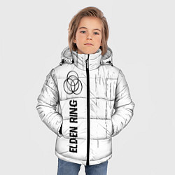 Куртка зимняя для мальчика Elden Ring glitch на светлом фоне по-вертикали, цвет: 3D-черный — фото 2