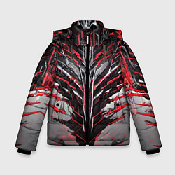 Куртка зимняя для мальчика Киберпанк доспех красный, цвет: 3D-черный