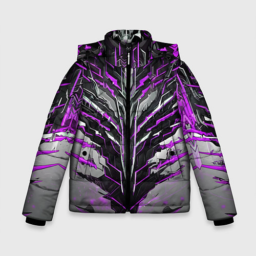 Зимняя куртка для мальчика Киберпанк доспех фиолетовый / 3D-Черный – фото 1