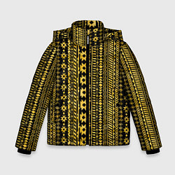 Зимняя куртка для мальчика Африканские узоры жёлтый на чёрном