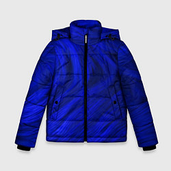 Куртка зимняя для мальчика Текстура синей шерсти, цвет: 3D-черный