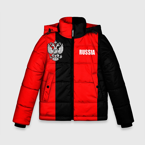 Зимняя куртка для мальчика Красный и черный - герб РФ / 3D-Черный – фото 1