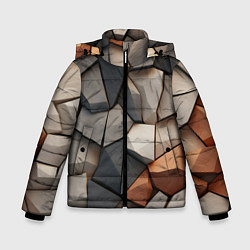 Куртка зимняя для мальчика Серые камни, цвет: 3D-светло-серый