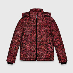 Куртка зимняя для мальчика Чёрные и красные мазки, цвет: 3D-светло-серый