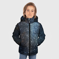 Куртка зимняя для мальчика Темное космическое звездное небо, цвет: 3D-красный — фото 2
