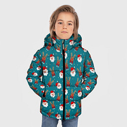 Куртка зимняя для мальчика Дед Мороз и олени, цвет: 3D-красный — фото 2