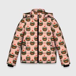 Куртка зимняя для мальчика Рождественская лягушка, цвет: 3D-черный