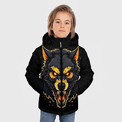 Куртка зимняя для мальчика Волк чёрный хищник, цвет: 3D-черный — фото 2