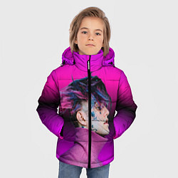 Куртка зимняя для мальчика Lil Peep фиолетовый лук, цвет: 3D-красный — фото 2