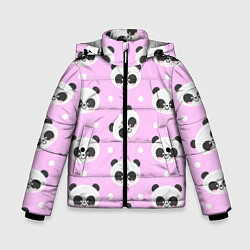 Куртка зимняя для мальчика Милая улыбающаяся панда, цвет: 3D-светло-серый