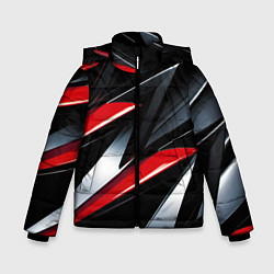 Куртка зимняя для мальчика Red black abstract, цвет: 3D-красный