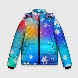 Куртка зимняя для мальчика Снегопад на Новый год, цвет: 3D-светло-серый