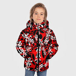Куртка зимняя для мальчика Карате киокушинкай лого паттерн, цвет: 3D-черный — фото 2