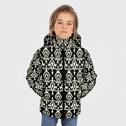 Куртка зимняя для мальчика Черно-белый орнамент, цвет: 3D-черный — фото 2