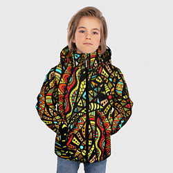 Куртка зимняя для мальчика Африканская живопись, цвет: 3D-светло-серый — фото 2