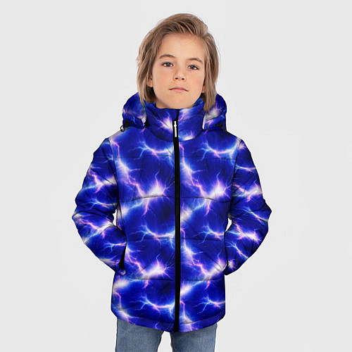 Зимняя куртка для мальчика Разряд молний текстура / 3D-Светло-серый – фото 3