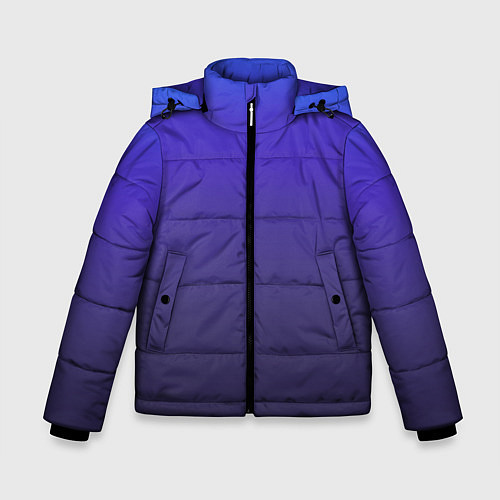 Зимняя куртка для мальчика Градиент фиолетово голубой / 3D-Светло-серый – фото 1