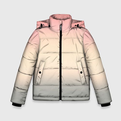 Зимняя куртка для мальчика Персиковый и серый градиент / 3D-Черный – фото 1