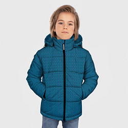 Куртка зимняя для мальчика Синий холст с зелёными бликами, цвет: 3D-черный — фото 2
