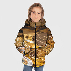 Куртка зимняя для мальчика Виртуальные монеты, цвет: 3D-красный — фото 2
