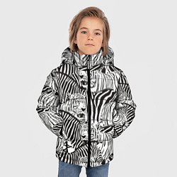 Куртка зимняя для мальчика Зебры и тигры, цвет: 3D-красный — фото 2