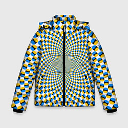 Куртка зимняя для мальчика Оптическая иллюзия арт, цвет: 3D-черный