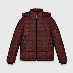 Куртка зимняя для мальчика Текстура ромбовидной саржи, цвет: 3D-черный