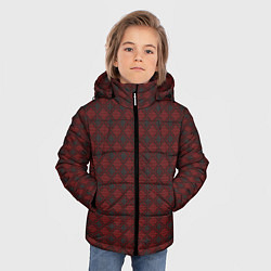 Куртка зимняя для мальчика Текстура ромбовидной саржи, цвет: 3D-черный — фото 2