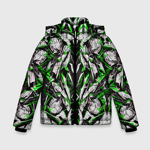 Зимняя куртка для мальчика Зелёная кибернетическая броня / 3D-Черный – фото 1