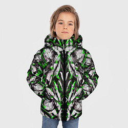 Куртка зимняя для мальчика Зелёная кибернетическая броня, цвет: 3D-черный — фото 2
