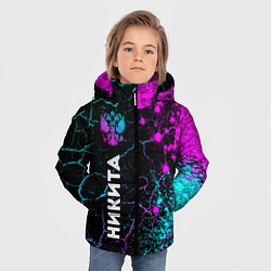 Куртка зимняя для мальчика Никита и неоновый герб России по-вертикали, цвет: 3D-черный — фото 2