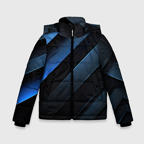 Зимняя куртка для мальчика Синий хаос / 3D-Черный – фото 1