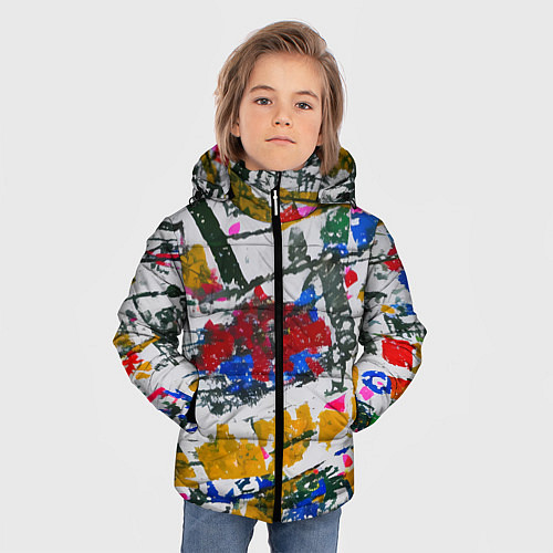 Зимняя куртка для мальчика Абстракция дорога / 3D-Красный – фото 3