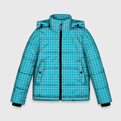 Зимняя куртка для мальчика Мелкие снежинки паттерн голубой / 3D-Светло-серый – фото 1