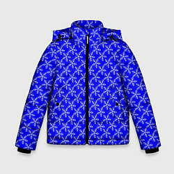 Куртка зимняя для мальчика Паттерн снежинки синий, цвет: 3D-светло-серый