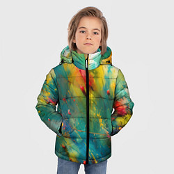 Куртка зимняя для мальчика Абстрактные мазки краски, цвет: 3D-красный — фото 2