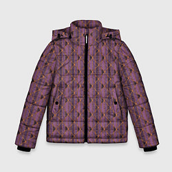 Куртка зимняя для мальчика Паттерн тёмно-розовый, цвет: 3D-черный