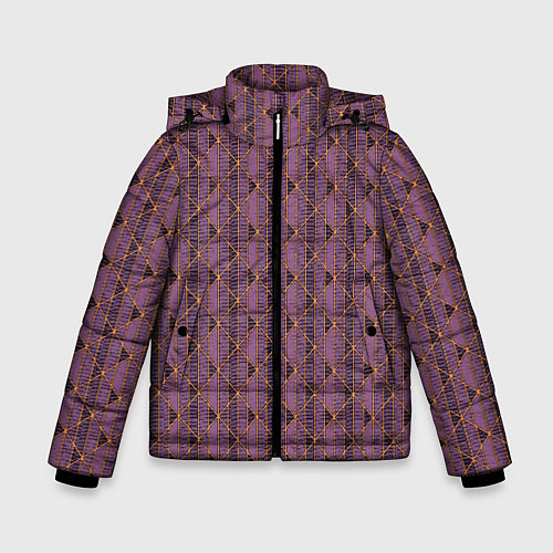 Зимняя куртка для мальчика Паттерн тёмно-розовый / 3D-Черный – фото 1