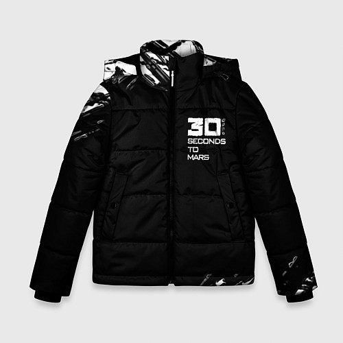 Зимняя куртка для мальчика Thirty seconds to mars штрихи бенд / 3D-Светло-серый – фото 1