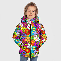 Куртка зимняя для мальчика Floral multicolour, цвет: 3D-светло-серый — фото 2