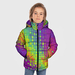 Куртка зимняя для мальчика Разноцветные пиксели, цвет: 3D-красный — фото 2