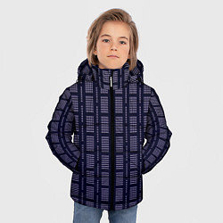 Куртка зимняя для мальчика Тёмно-синий паттерн кружочки, цвет: 3D-черный — фото 2