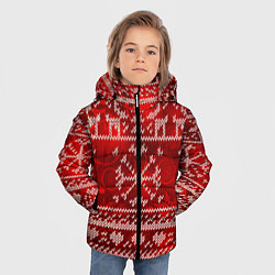 Куртка зимняя для мальчика Рождественские узоры оленей, цвет: 3D-светло-серый — фото 2