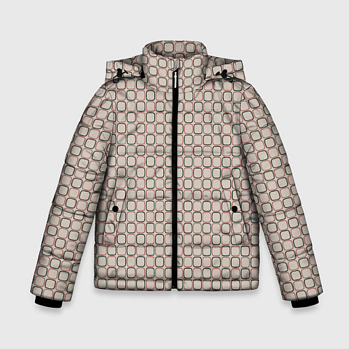 Зимняя куртка для мальчика В клетку стиль 60-х / 3D-Светло-серый – фото 1