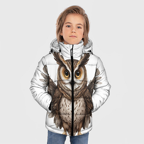 Зимняя куртка для мальчика Совушка с крыльями / 3D-Красный – фото 3