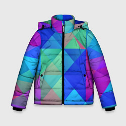 Куртка зимняя для мальчика Разноцветные фигуры, цвет: 3D-черный