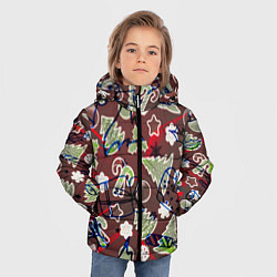 Куртка зимняя для мальчика Ёлочные игрушки, цвет: 3D-черный — фото 2